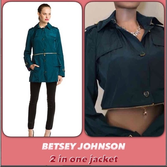 Betsey Johnson Jackets & Blazers - Betsey johnson two in 1 crop jacket new with tags xl removable hood